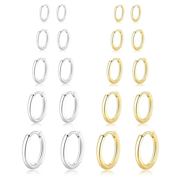 Polished Stainless Steel Earrings Simple Personality Titanium Steel Round Wire Hoop Earrings Neutral Style