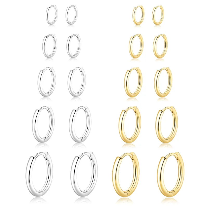 Wholesale lished Stainless Steel Earrings Simple Personality Titanium Steel Round Wire Hoop Earrings Neutral Style