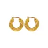 Wholesale PVD Coated Real Gold Plated 18K Gold Geometric 304 Stainless Steel Fashion Waterproof Non Tarnish Earrings