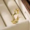 Wholesale Simple Style Commute Devil's Eye Copper Plating Inlay Zircon 18k Gold Plated Open Rings