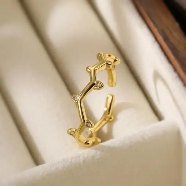 Wholesale Simple Style Commute Devil's Eye Copper Plating Inlay Zircon 18k Gold Plated Open Rings