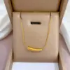 Wholesale Simple Style Geometric Gourd Titanium Steel Plating Rhinestones Pendant Necklace