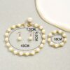 Wholesale European and American Cross-border Mother-of-Pearl Earrings Necklace Bracelet suit Women's Light Luxury High-end Clavicle Chain All-match Earrings
