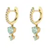 Wholesale 1 Pair Elegant Lady Heart Shape Plating Inlay Copper Zircon 18k Gold Plated Drop Earrings
