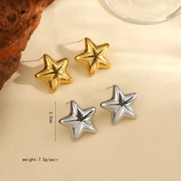 Wholesale 1 Pair Vintage Style Classic Style Scallop Star Starfish Plating 304 Stainless Steel Ear Studs