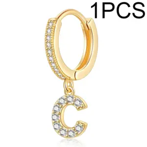 Single Alphabet Letter Earrings C