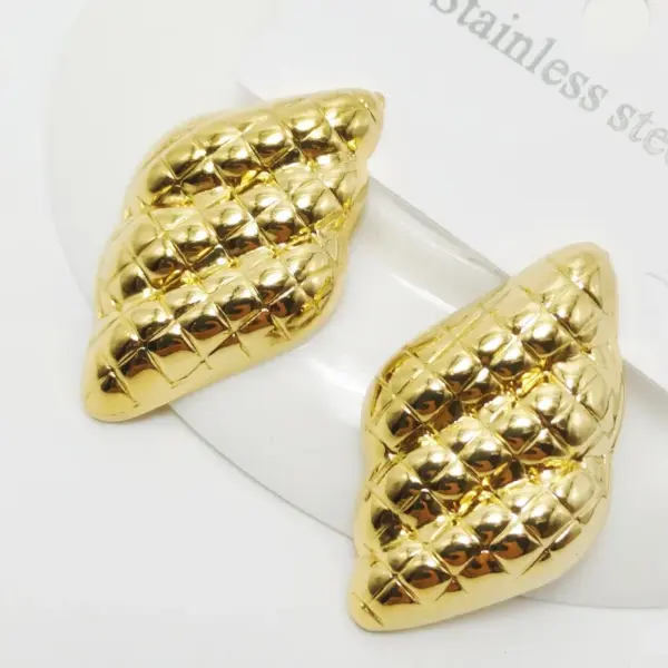 304 Stainless Steel Bow Knot Electroplating Golden Plated Elegant Waterproof Non Tarnish Gold Ear Studs