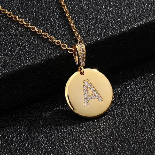 Wholesale Real Gold Plated Letter Titanium Steel Fashion Waterproof Non Tarnish Titanium Steel Necklace