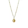 Wholesale Jewelry Casual Simple Style Oval Titanium Steel Cat's Eye Stone Plating Inlay Pendant Necklace