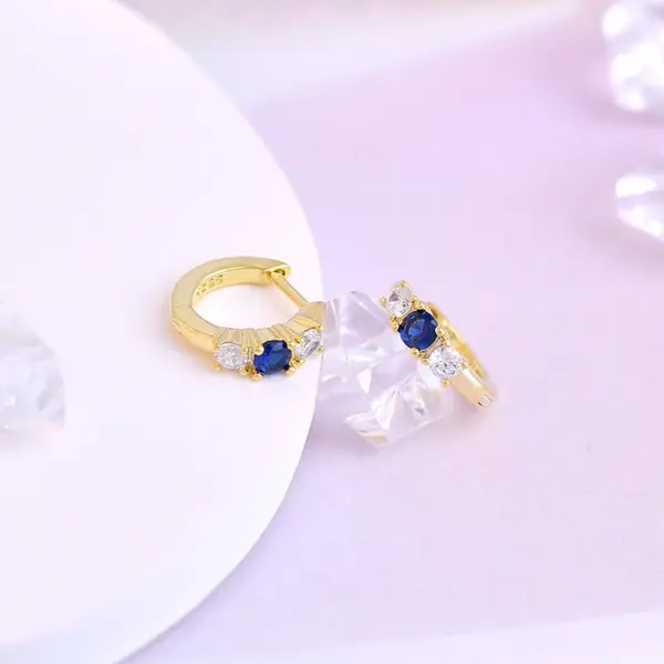 Wholesale Ethnic Style Geometric Copper Artificial Gemstones Earrings