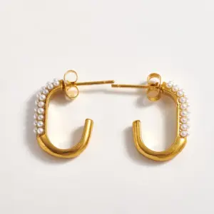 C Earrings (13.4x19.6mm; Needle Thickness: Approximately 0.8mm) / 1 Pair/Package