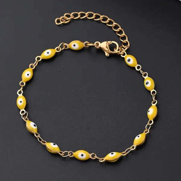 Ethnic Style Classic Style Artistic Devil's Eye Oval Simple 304 Stainless Steel 18K Gold Plated Bracelets In Bulk