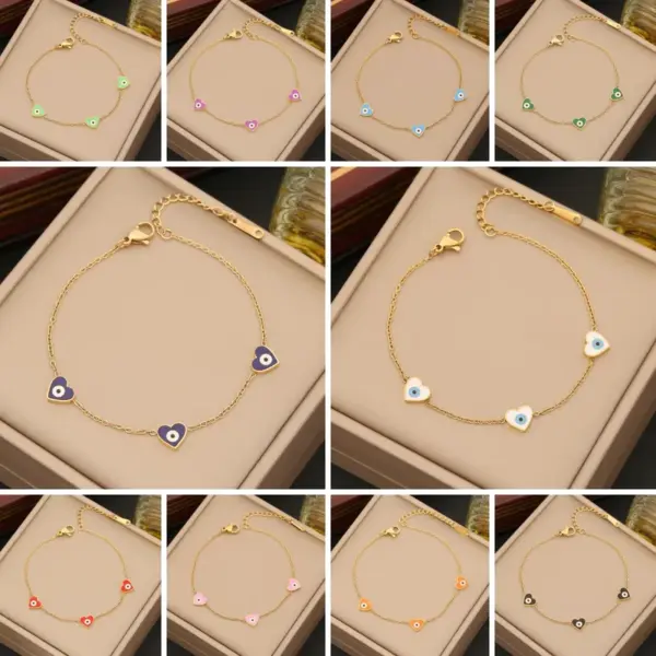 Wholesale Stainless Steel 18K Gold Plated Commute Plating Heart Shape Bracelets