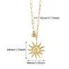 Wholesale PVD Coated Real Gold Plated Sun 304 Stainless Steel Elegant Vintage Style Waterproof Non Tarnish 304 Stainless Steel Lobster Trigger Clasp Closure Pendant Necklace