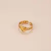 Wholesale PVD Coated Gesture Heart Shape Snake 304 Stainless Steel Basic Retro Waterproof Non Tarnish Open Ring