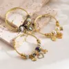 Wholesale Elegant Swan Heart Shape 304 Stainless Steel Alloy Rhinestones Bangle In Bulk