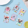 Wholesale 10pcs/pack Acrylic Printed Tag Pendant DIY Phone Chain Keychain