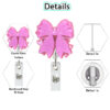 oly-d14ade476d134e0f85f35f25387fa183 Wholesale New Acrylic Pink Bow Retractable Rotatable Badge Reel Medical Women's ID Buckle Easy Pull Buckle