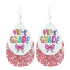 Wholesale Cross-border Amazon Ladies Teacher Earrings Double-layer Water Drop Leather Printed New Term Ritual Earrings