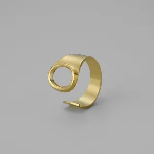 Gold O Open Ring J382-15 / Adjustable Opening