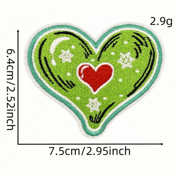 Wholesale Green series cartoon Christmas embroidered patch, new patch, embroidered badge, ironing patch, clothing accessory decoration.