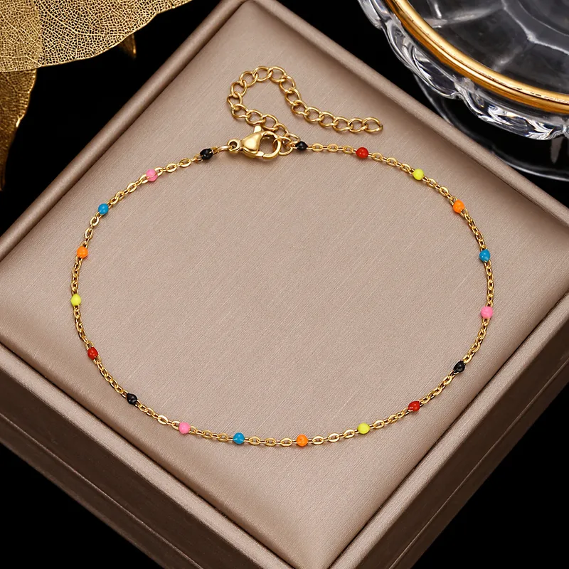 Wholesale Simple Style Solid Color Stainless Steel Women's Anklet