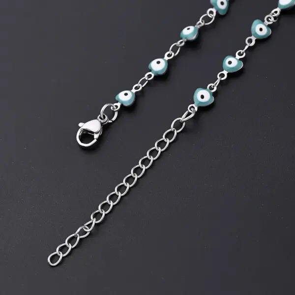 Wholesale Ethnic Style Classic Style Artistic Devil's Eye Heart Shape Simple 304 Stainless Steel Bracelets In Bulk