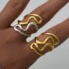 Wholesale Jewelry IG Style Simple Style Geometric Lines 304 Stainless Steel 18K Gold Plated Open Rings