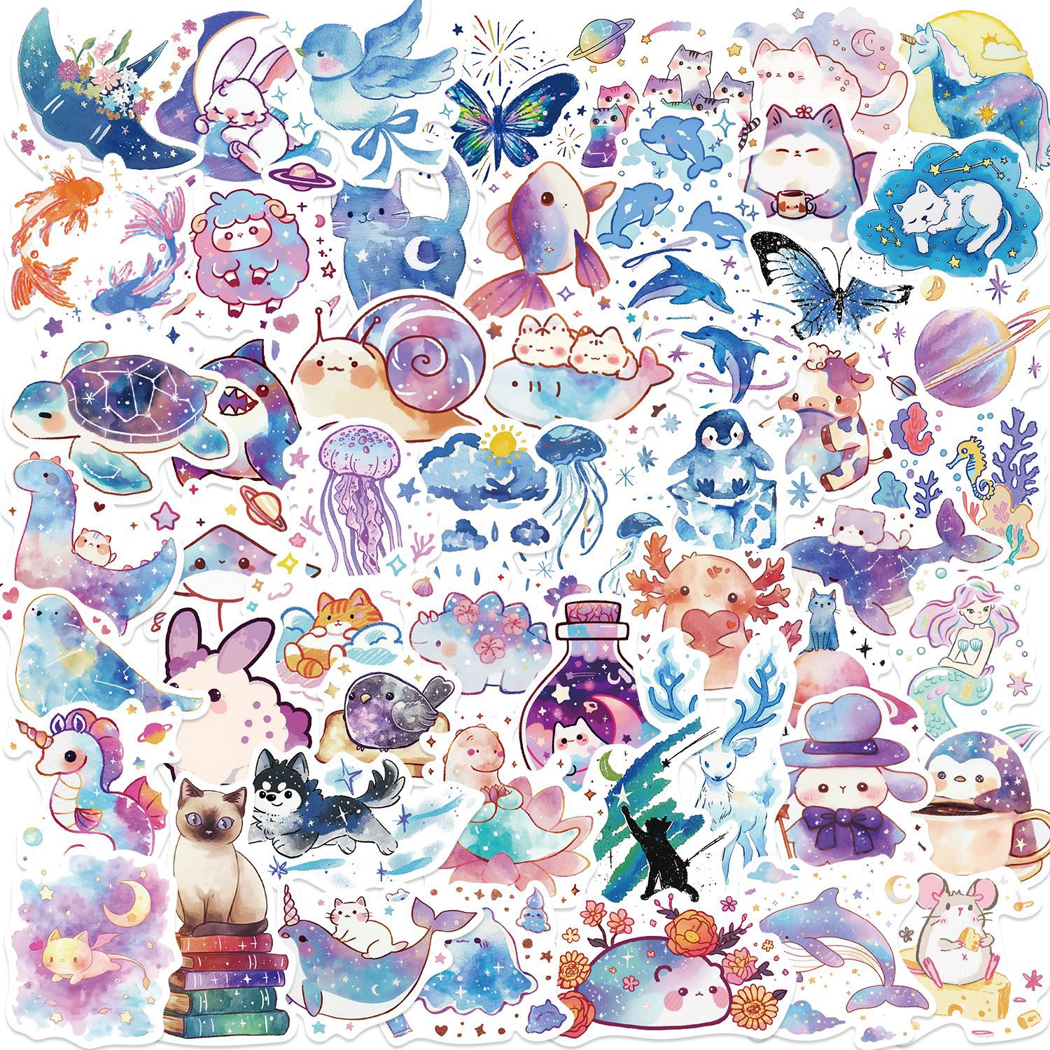 Wholesale 53 Starry Sky Creative Creature Graiti Stickers Decorative iPad Lage Notebook DIY Waterproof Cross-Border