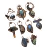 Wholesale A Variety of European and American Retro Style Natural Labradorite Original Design Bronze Sweater Chain Pendant Shape Random