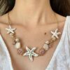 Wholesale European and American Style Exaggerated Color Starfish Shell Pearl Necklace Women's Bohemian Seaside Holiday Necklace Clavicle Chain