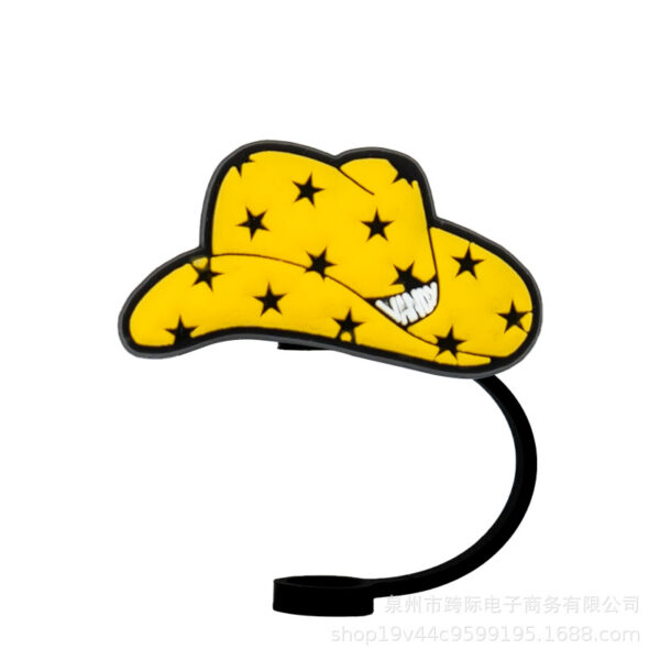 Wholesale New leisure Denim diy decorations accessories suction pipe sleeve silicone dust plug cute straw dust-proof straw cap