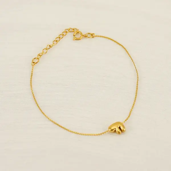 Ion Plating (IP) 18K Gold Plated Letter 304 Stainless Steel Casual Simple Style Waterproof Non Tarnish 304 Stainless Steel Bracelets