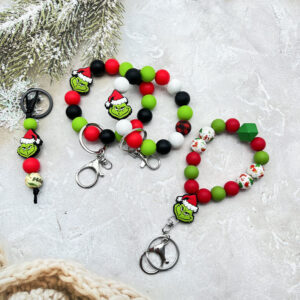 Wholesale Christmas Green Hair Monster Series Keychain OLY Exclusive