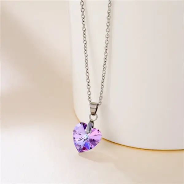Wholesale Jewelry Simple Style Heart Stainless Steel Polishing Stainless Steel Necklaces