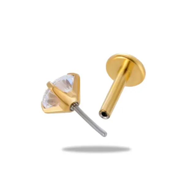 1 Piece Ear Cartilage Rings & Studs Simple Style Round 316L Stainless Steel Waterproof Non Tarnish Surgical Steel Zircon 18K Gold Plated Ear Cartilage Rings & Studs