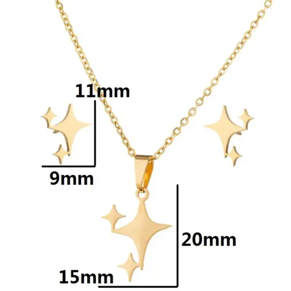 Wholesale PVD Coated 18K Gold Real Gold Plated Star 201 Stainless Steel Simple Style Waterproof Non Tarnish Earrings Necklace