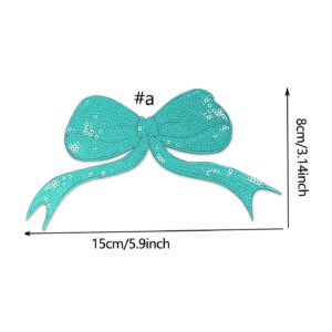 Cyan bow / Iron-on adhesive style