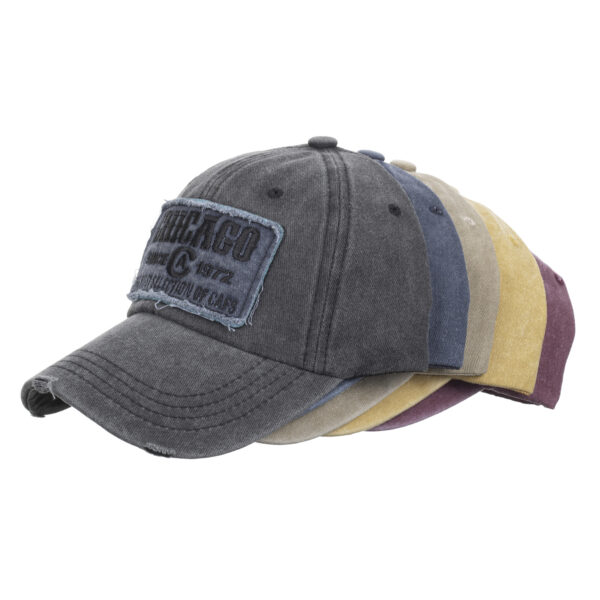 Wholesale Spring cross-border wash cotton Amazon three-dimensional embroidered baseball cap washed old Chicago cap B1171