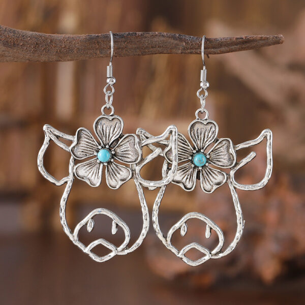 oly-d17dd28ecffd54b0a71accbdc29183b0 Wholesale Cross-border AliExpress new hollow line inlaid turquoise animal pendant earrings creative niche ear jewelry women