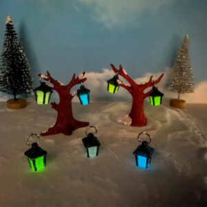 Wholesale Luminous light micro landscape ornaments resin crafts snow tree Christmas ornaments