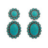 Wholesale Cross-border retro turquoise geometric earrings new alloy inlaid turquoise diamond multi-layer bohemian temperament earrings