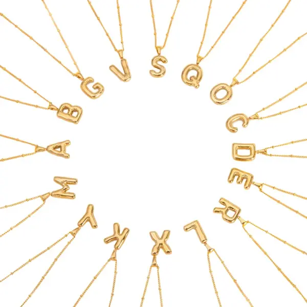 PVD Coated Real Gold Plated 18K Letter 304 Stainless Steel Basic Simple Style Classic Waterproof Non Tarnish Pendant Necklace