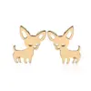 PVD Coated 18K Gold Real Gold Plated Dog 304 Stainless Steel Simple Style Waterproof Non Tarnish Ear Studs