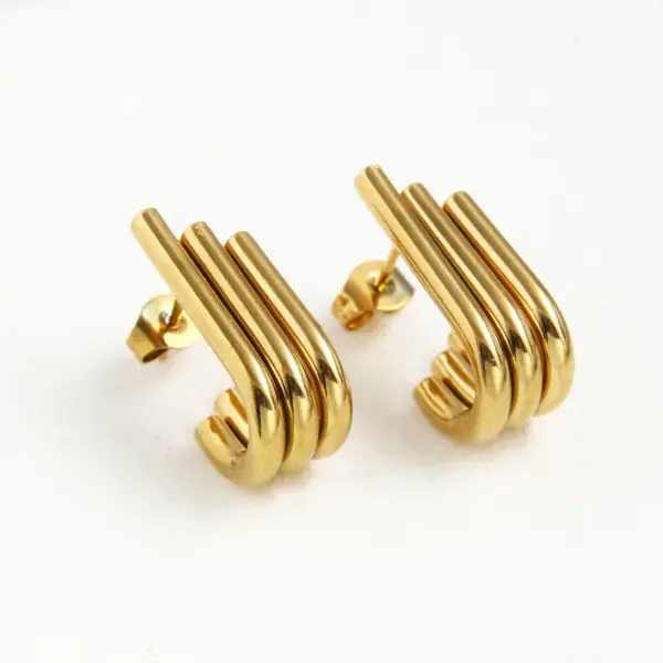 Wholesale 1 Pair Vacation Beach Geometric Plating 304 Stainless Steel 18K Gold Plated Earrings