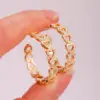 2 Pieces Vintage Style Simple Style Solid Color Plating Inlay Copper Zircon 18K Gold Plated Hoop Earrings