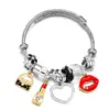 Wholesale Fashion Heart Shape Titanium Steel Inlay Zircon Bangle 1 Piece