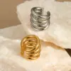 Wholesale PVD Coated Real Gold Plated Semicircle 304 Stainless Steel Modern Style Sweet Waterproof Non Tarnish Ear Cuffs