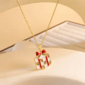 Xl2665 Christmas Gift Necklace / Gold