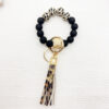 Wholesale Silicone Beads Tassel Wood Beads Wrist Keychain